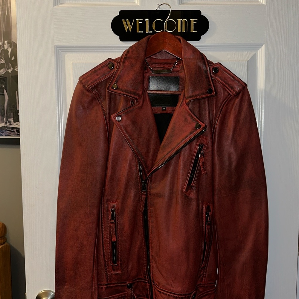 Boda Skins Men's Red Biker Jacket